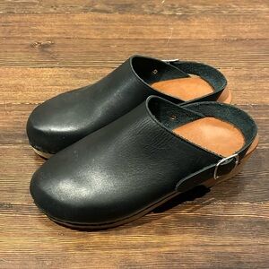 Classic Black Wooden Clogs by Anthropologie